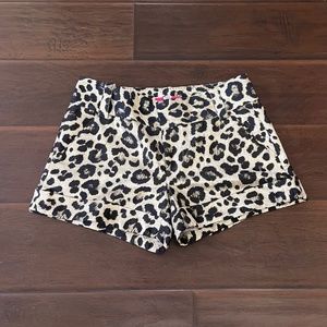 Alice + Olivia Cady Cuff Gold Metallic Leopard Print Shorts Size 4